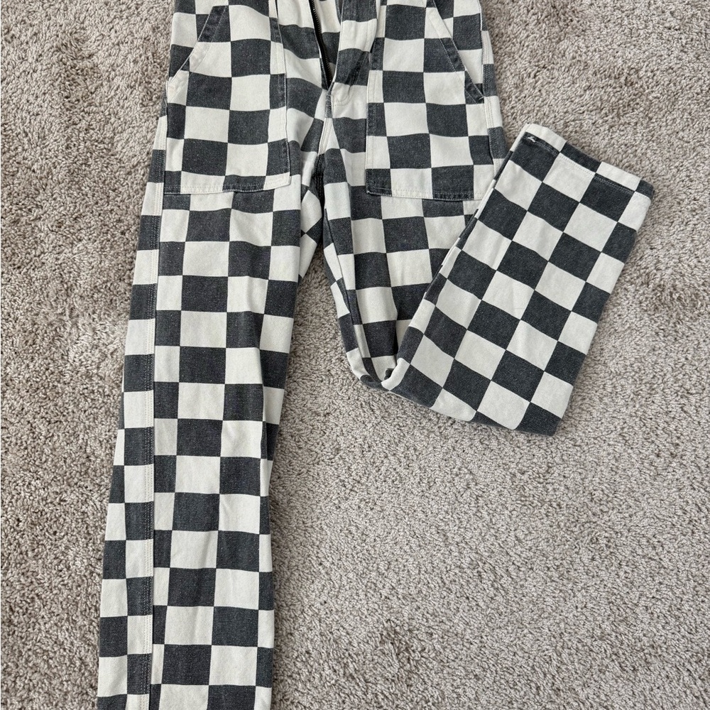 P&Co Women’s black checkered 304 fatigue pants - size 6 uk / 0 us - Picture 2 of 6